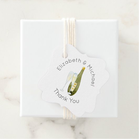 イラスト入りのシャンパン・トースト感謝の気持ちを伝えるタグ フェイバータグ (インサイチュ)