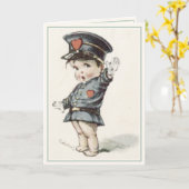 イラスト入りのラブポリスベイビーのグリーティングカード カード (黄色い花)