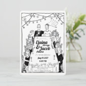 イラスト入りの結婚式のゲスト 招待状 (スタンド正面)