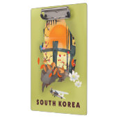 イラスト入りの韓国地図ポスター クリップボード (左)