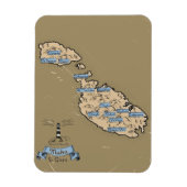 イラスト入りマルタ旅行地図 マグネット (縦)
