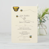 イラスト入りマルハナバチの結婚式招待状 招待状 (スタンド正面)