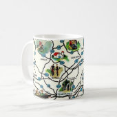 イラスト入り古地図ペンシルベニアマグ コーヒーマグカップ (正面左)