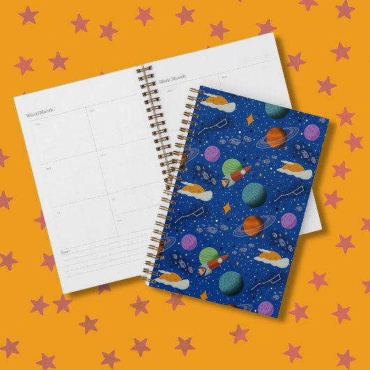 イラスト入り宇宙パターンのプランナー プランナー手帳