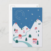 イラスト入り新年のご挨 シーズンポストカード (正面/裏面)