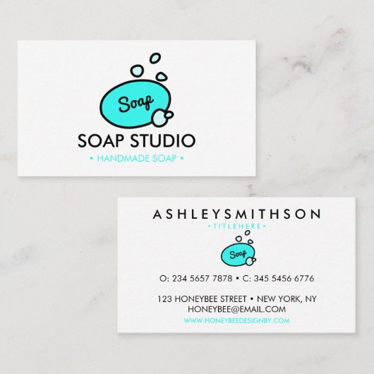 イラスト入り石鹸 名刺 (正面/裏面)
