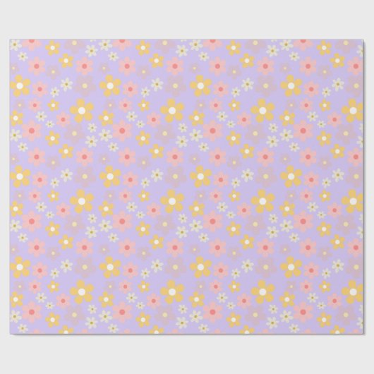 イラスト入り花 ラッピングペーパー (フラット)