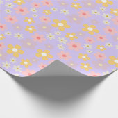 イラスト入り花 ラッピングペーパー (角)