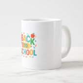 イラスト入り鉛筆と林檎の「新学期」コーヒー ジャンボコーヒーマグカップ (正面右)