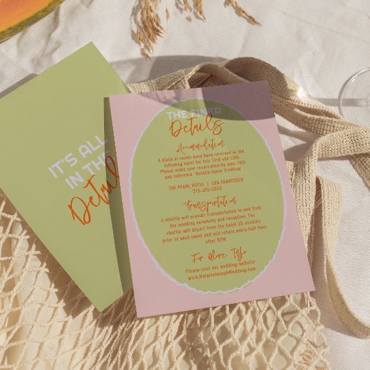 イラスト入り 手書き おしゃれ ユニーク ウェディング 詳細 エンクロージャーカード