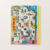 イラスト入アイオワ地図ポストカード ジグソーパズル (縦)