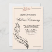 イラスト手描きの孔雀 アラビア ウォリマ 招待状 (正面)