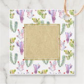 イラスト水彩のサボテンフィエスタ感謝祭名前 フェイバータグ (裏面)