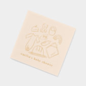 イラスト生まれたばかりのベビーシャワー 箔ナプキン (左)