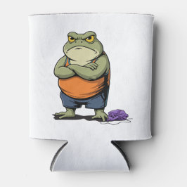 イラスト風カエル グランピーなカエルのおもしろTシャツ 缶クーラー