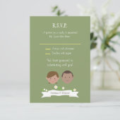 イラスト カップル ポートレート ウェディング 招待状 (スタンド正面)