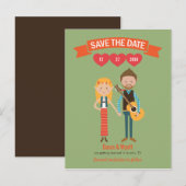 イラスト カップル ポートレート ウェディング 案内ポストカード (正面/裏面)