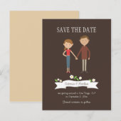 イラスト カップル ポートレート ウェディング 案内ポストカード (正面/裏面)