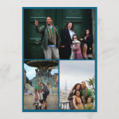 イラスト ドゥードル 青いクリスマス ジンジャーブレッド 3枚の写真 シーズンカード (裏面)