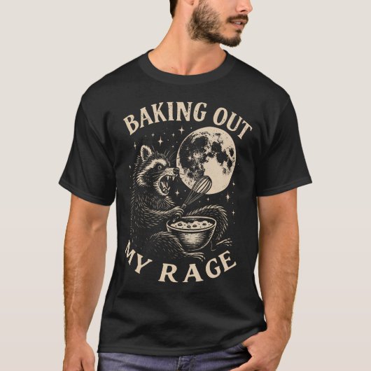 イラスト: 怒りをバターに変えるアライグマのパン作り - Tシャツ (正面)