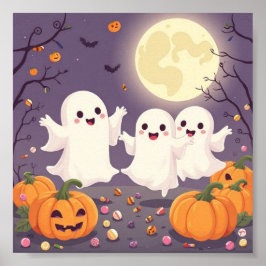 イラズリスティブル・ゴースト – 美しいパステル・ハロウィン ポスター