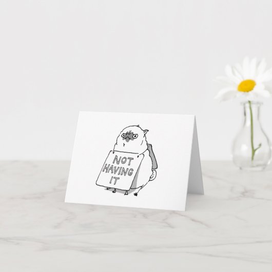 イラッとしたパグのカード（訳：気が進まない） カード (小さな植物)