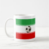 イラニの旗と3Dサッカーボール コーヒーマグカップ (左)