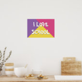 イラブカラフルスクールガールカスタム文字 ポスター (キッチン)