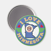 イラブミネソタ州の地図と国旗 マグネット (正面/裏面)