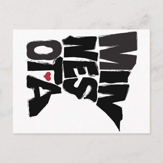 イラブミネソタ州マップアート ポストカード (正面)