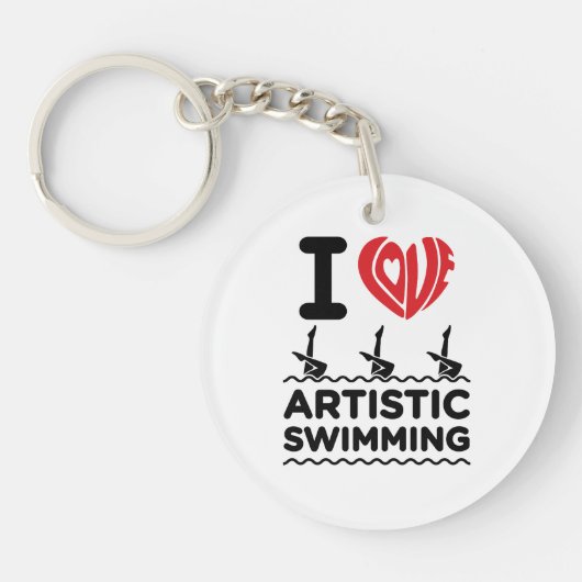 イラブ芸術的スイミングシンクロ泳ぐ人 キーホルダー (正面)