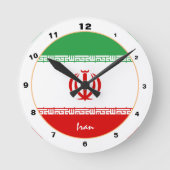 イラモダンン国旗&イランの装飾/デザイン ラウンド壁時計 (正面)