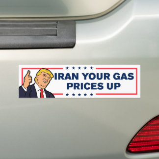 イランでガソリン価格上昇 トランプに反対 バンパーステッカー