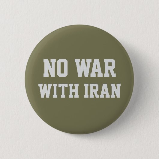 イランとの戦争反対 ポリティカル抗議 缶バッジ (正面)