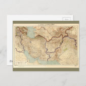 イランとアフガニスタンの古日本のい地図（1941年） ポストカード (正面/裏面)