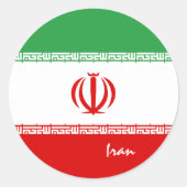 イランとイラン国旗の愛国者,休日/スポーツ ラウンドシール (正面)