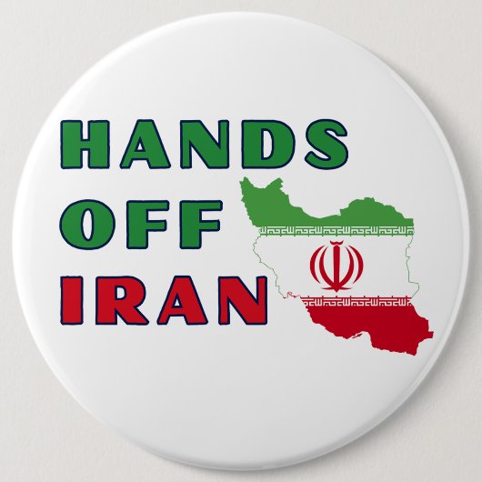 イランに手を出すな 缶バッジ (正面)