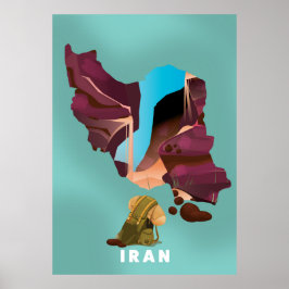イランのイラスト入り旅行ポスタープリント ポスター