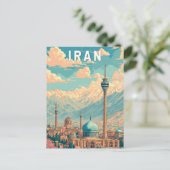 イランのイラスト 旅行 アート ヴィンテージ ポストカード (スタンド正面)