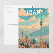 イランのイラスト 旅行 アート ヴィンテージ ポストカード (正面/裏面)