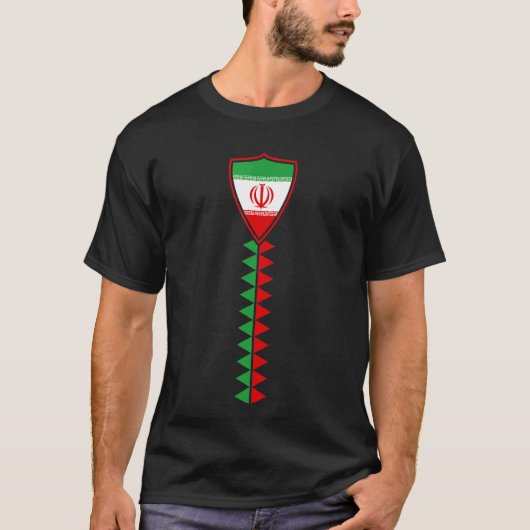 イランのサッカーチームサポーターのイラン国旗2022 Tシャツ (正面)