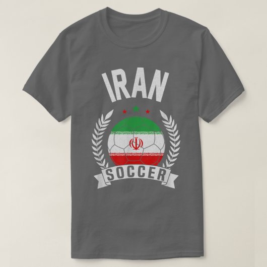 イランのサッカー支援チームジャージー・イラン国旗 Tシャツ (デザイン正面)