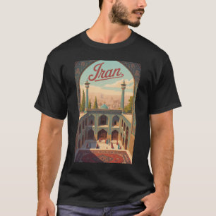 イランのスカイラインイラスト 旅行アート ヴィンテージ Tシャツ
