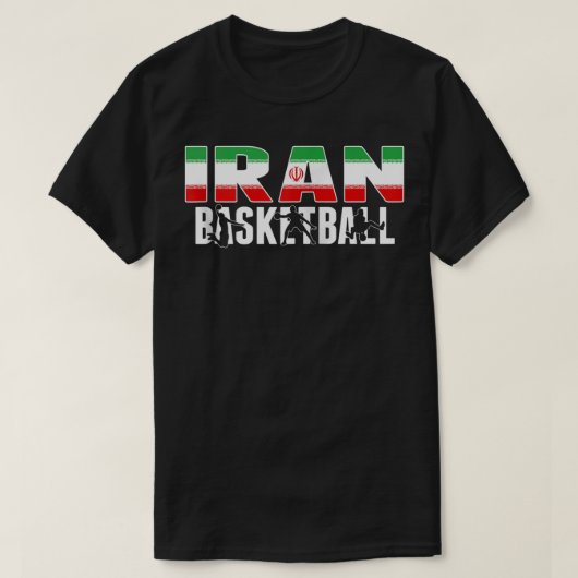 イランのバスケットボールファンのジャージーイラン国旗誇りを持ったSpo Tシャツ (デザイン正面)