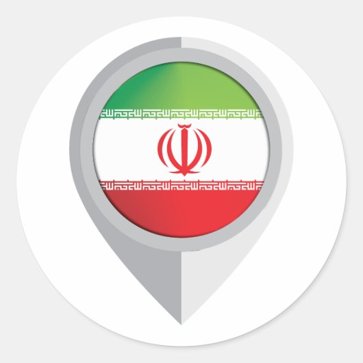 イランのピンの場所フラグ ラウンドシール (正面)