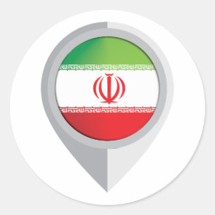 イランのピンの場所フラグ ラウンドシール