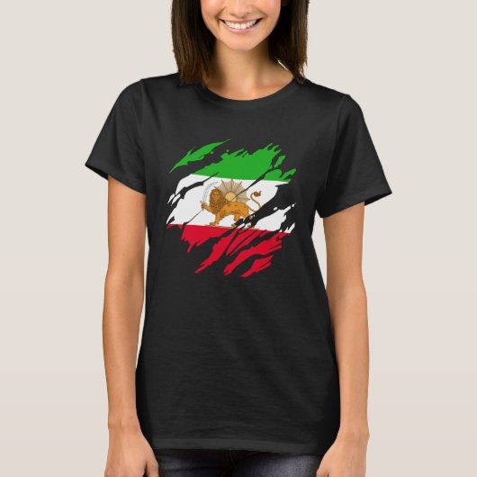 イランのペルシャライオン イラン Tシャツ (正面)