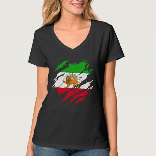 イランのペルシャライオン イラン Tシャツ (正面)