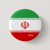 イランのボタン、愛国的なイラン国旗のファッション 缶バッジ (正面)
