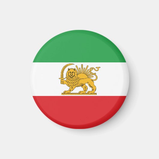 イランのライオンと太陽の旗 シャー・オブ・イランの旗 マグネット (正面)